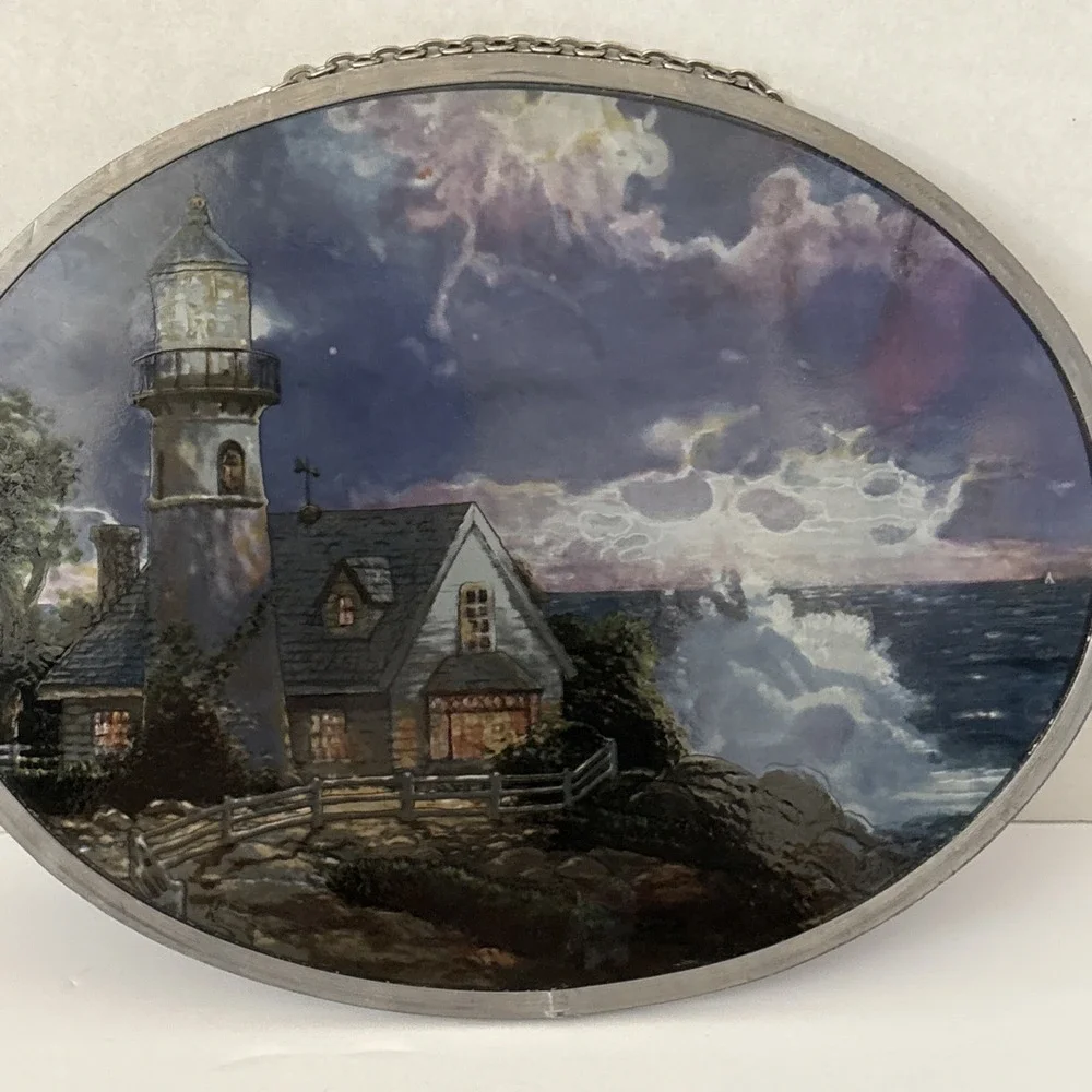 Thomas Kinkade Stained Glass Suncatcher: Light In The Storm & The Light Of Peace